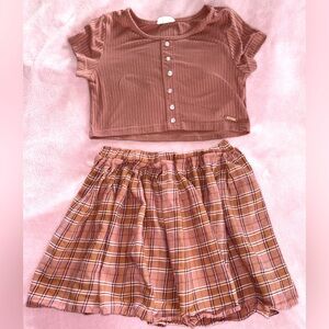 Girls 2-Piece Cropped Top and Skirt Set size 12